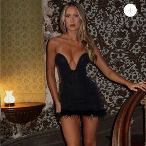 Outcast Black Glam Mini Glitter Dress